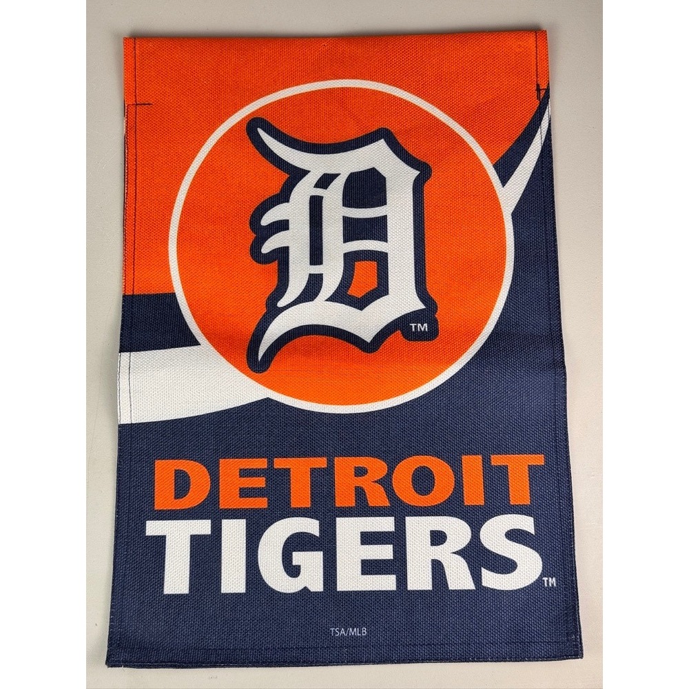 Detroit Tigers MLB Garden Flag 12x18 Orange Old English D Logo Outdoor‎ Banner